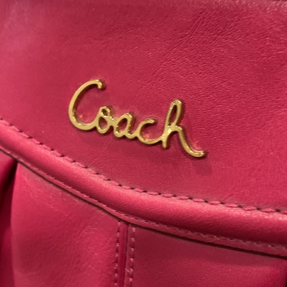 Coach Vintage Ashley Pink Pleated Leather Convertible Hobo Bag EUC - Picture 14 of 14